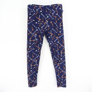 LuLaRoe Leggings Womens OS Tall & Curvy Blue Screws Nails High Rise Soft Stretch